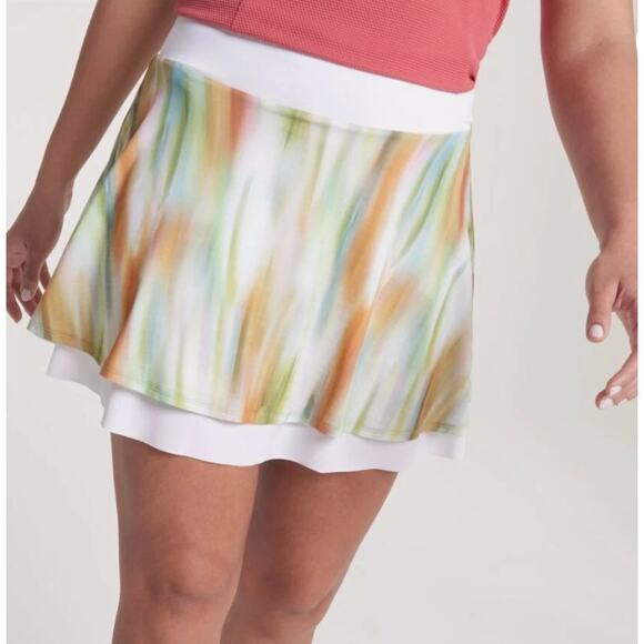 CALIA Watercolor Double Layer Mesh Golf Skort | Multicolor | Size M | NWT - Picture 2 of 9